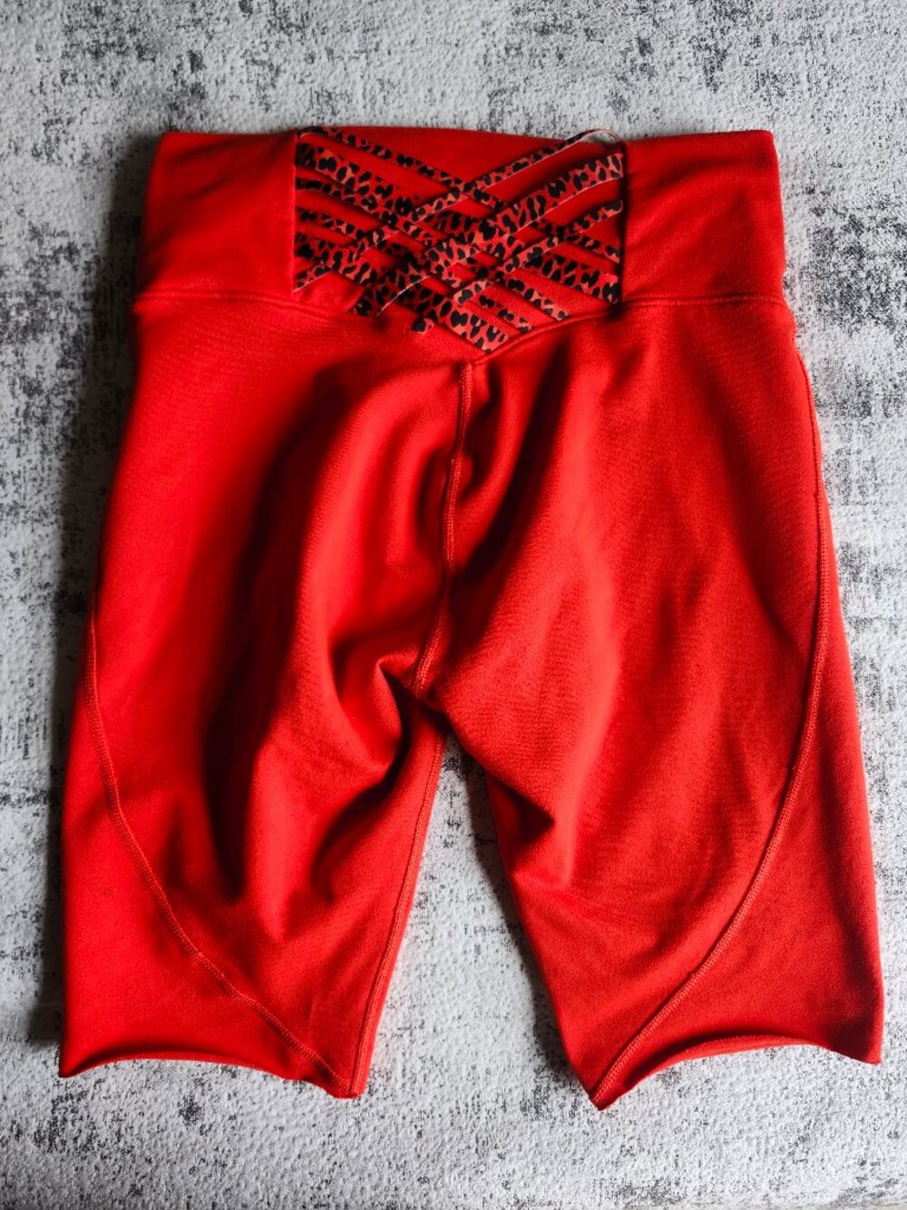 Fabletics Power Hold Red Leapord print Legging Shorts